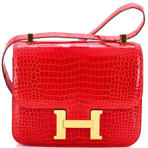 Hermes 24 Constance Bag Shiny Porosus Crocodile